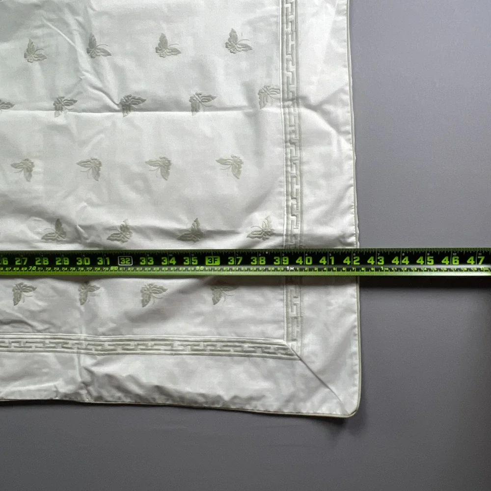 Vintage Carlin Pillow Shams White Green Butterfly Embroidery Bedding (45